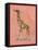 African Animals on Coral II-Studio W-Framed Stretched Canvas