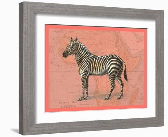 African Animals on Coral IV-Studio W-Framed Art Print