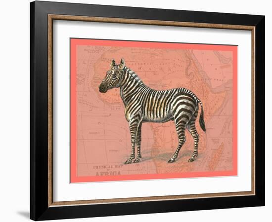African Animals on Coral IV-Studio W-Framed Art Print