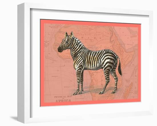 African Animals on Coral IV-Studio W-Framed Art Print