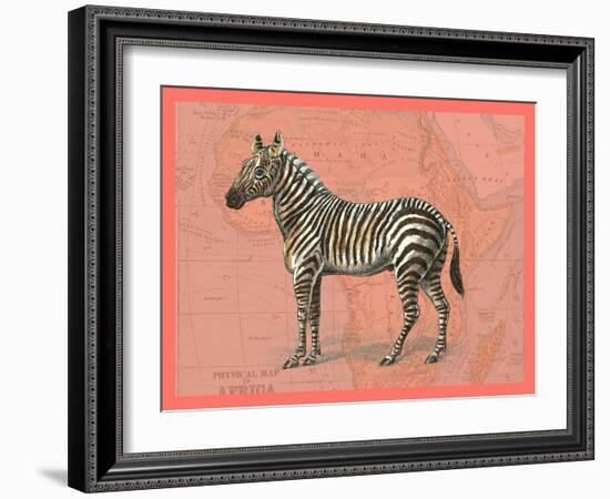 African Animals on Coral IV-Studio W-Framed Art Print