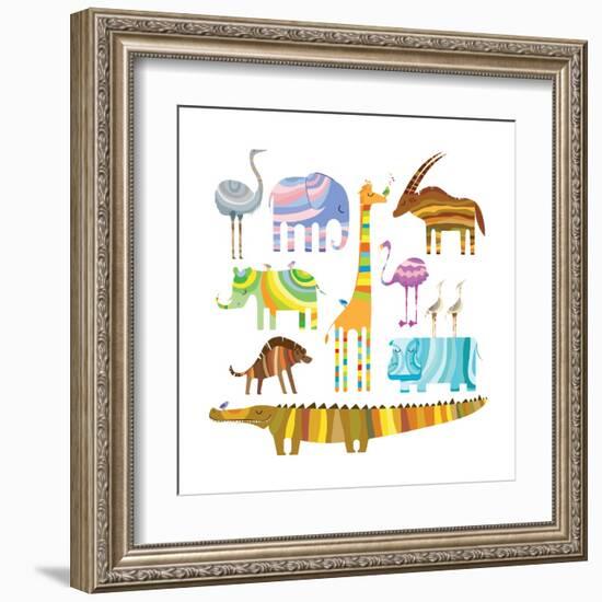 African Animals-Evgeniya Balala-Framed Art Print