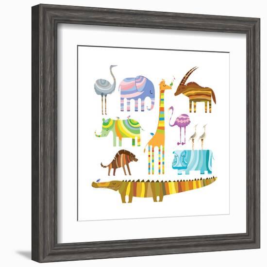 African Animals-Evgeniya Balala-Framed Art Print