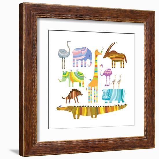 African Animals-Evgeniya Balala-Framed Art Print