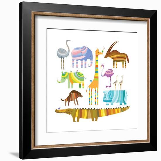 African Animals-Evgeniya Balala-Framed Art Print