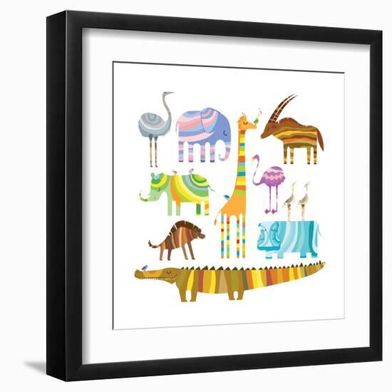 African Animals-Evgeniya Balala-Framed Art Print