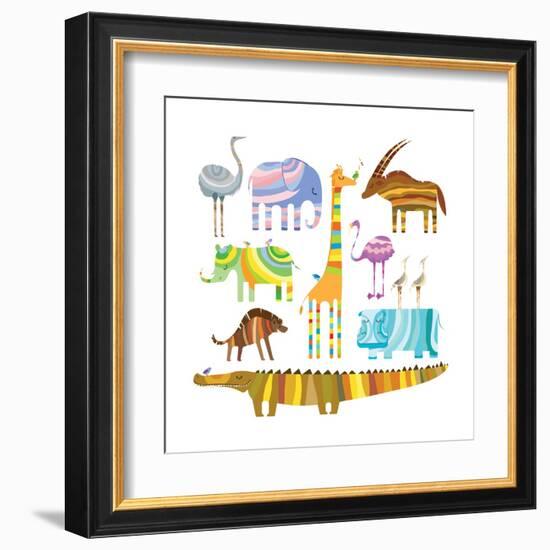 African Animals-Evgeniya Balala-Framed Art Print