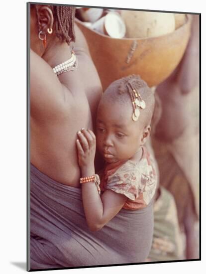 African Child Being Carried by Her Mother-Howard Sochurek-Mounted Photographic Print