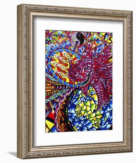 African Dragon-Abstract Graffiti-Framed Giclee Print