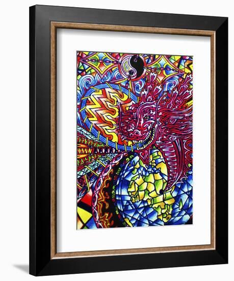 African Dragon-Abstract Graffiti-Framed Giclee Print