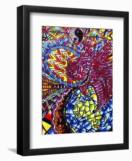 African Dragon-Abstract Graffiti-Framed Giclee Print