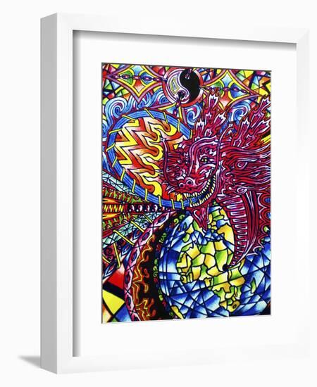 African Dragon-Abstract Graffiti-Framed Giclee Print