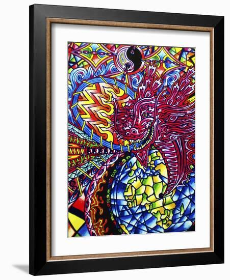 African Dragon-Abstract Graffiti-Framed Giclee Print