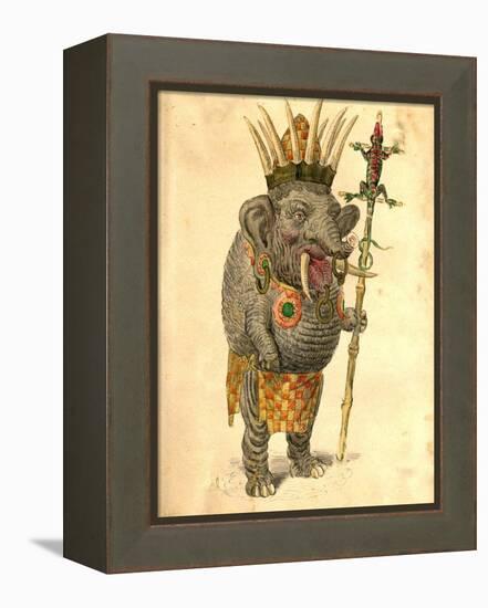 African Elephant 1873 'Missing Links' Parade Costume Design-Charles Briton-Framed Premier Image Canvas