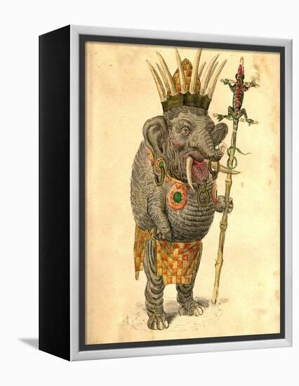 African Elephant 1873 'Missing Links' Parade Costume Design-Charles Briton-Framed Premier Image Canvas