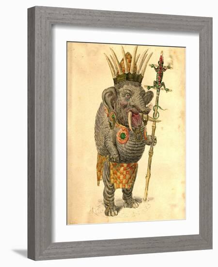 African Elephant 1873 'Missing Links' Parade Costume Design-Charles Briton-Framed Giclee Print