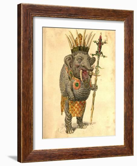 African Elephant 1873 'Missing Links' Parade Costume Design-Charles Briton-Framed Giclee Print