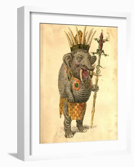 African Elephant 1873 'Missing Links' Parade Costume Design-Charles Briton-Framed Giclee Print