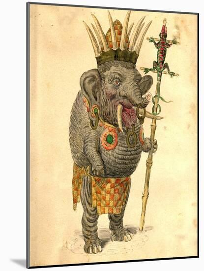 African Elephant 1873 'Missing Links' Parade Costume Design-Charles Briton-Mounted Giclee Print