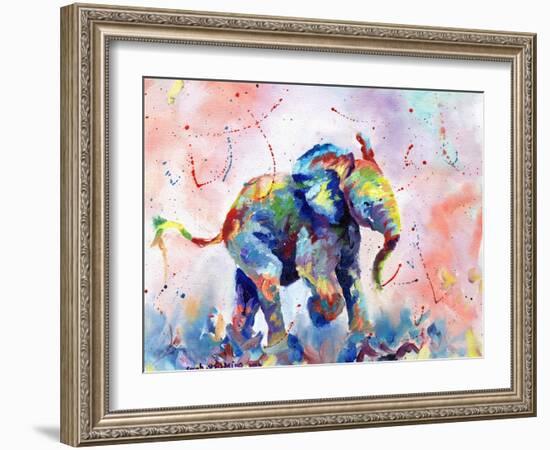 African Elephant Baby-Sarah Stribbling-Framed Art Print