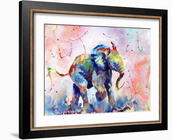 African Elephant Baby-Sarah Stribbling-Framed Art Print