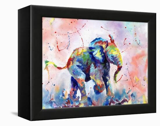 African Elephant Baby-Sarah Stribbling-Framed Stretched Canvas