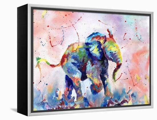 African Elephant Baby-Sarah Stribbling-Framed Stretched Canvas