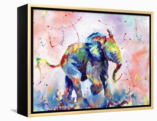 African Elephant Baby-Sarah Stribbling-Framed Stretched Canvas