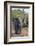 African Elephant Bull (Loxodonta Africana) at Waterhole with Giraffe, Kruger National Park, Africa-Ann & Steve Toon-Framed Photographic Print