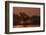 African elephant (Loxodonta africana) dusting at sunset, Chobe National Park, Botswana-Ann and Steve Toon-Framed Photographic Print