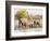 African Elephants and Giraffe at Watering Hole, Namibia-Joe Restuccia III-Framed Photographic Print