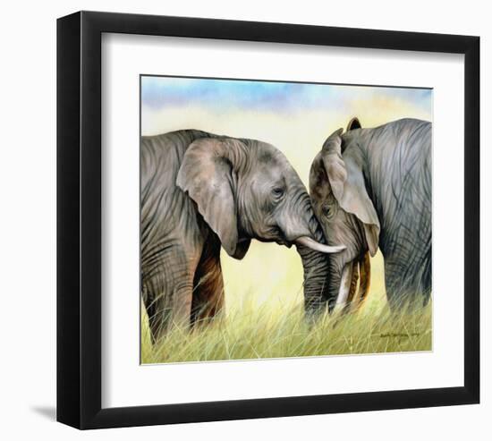 African Elephants-Sarah Stribbling-Framed Art Print