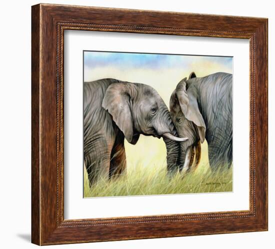 African Elephants-Sarah Stribbling-Framed Art Print