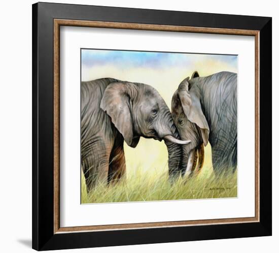 African Elephants-Sarah Stribbling-Framed Art Print