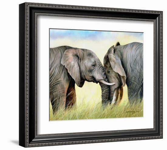 African Elephants-Sarah Stribbling-Framed Art Print