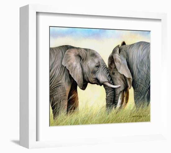 African Elephants-Sarah Stribbling-Framed Art Print