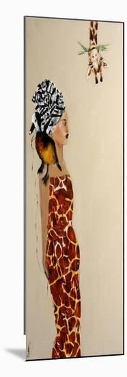 African Lady with Duck and Giraffe, 2016-Susan Adams-Mounted Giclee Print