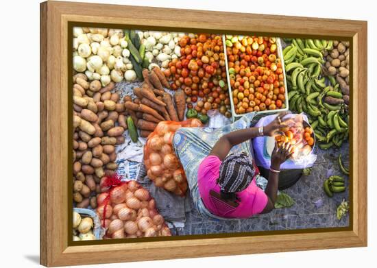 African Market, Assomada, Santiago Island, Cape Verde-Peter Adams-Framed Premier Image Canvas