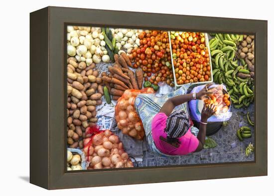 African Market, Assomada, Santiago Island, Cape Verde-Peter Adams-Framed Premier Image Canvas