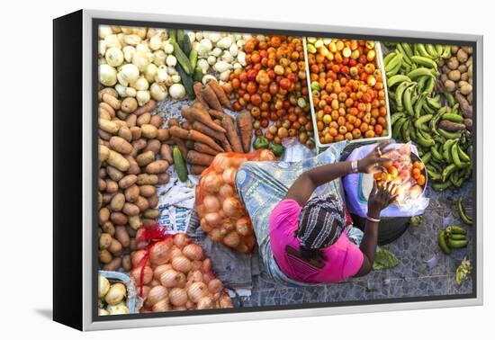 African Market, Assomada, Santiago Island, Cape Verde-Peter Adams-Framed Premier Image Canvas