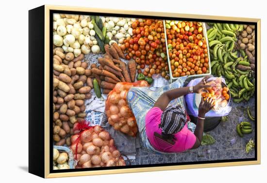 African Market, Assomada, Santiago Island, Cape Verde-Peter Adams-Framed Premier Image Canvas