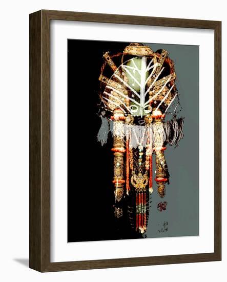 AFRICAN MASKS COLLAGE-Linda Arthurs-Framed Giclee Print