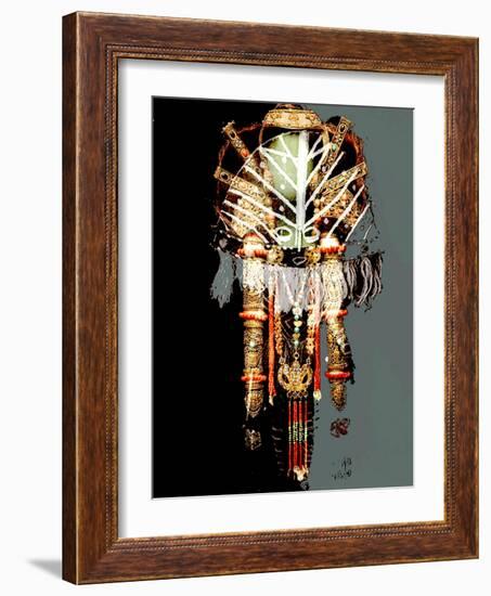 AFRICAN MASKS COLLAGE-Linda Arthurs-Framed Giclee Print