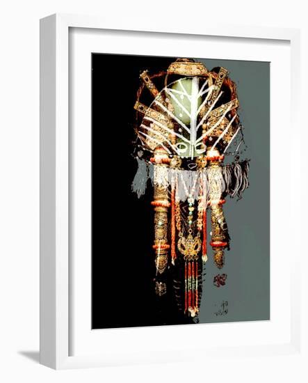 AFRICAN MASKS COLLAGE-Linda Arthurs-Framed Giclee Print