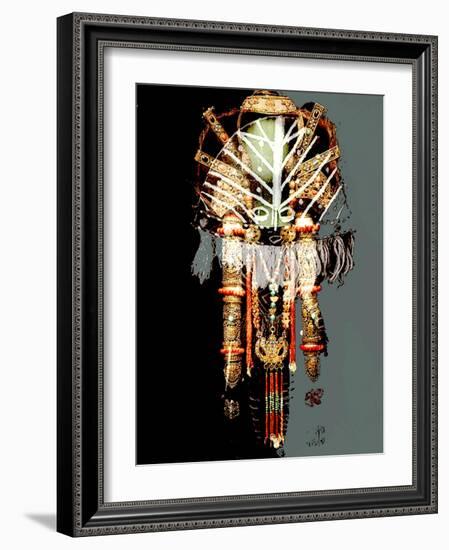 AFRICAN MASKS COLLAGE-Linda Arthurs-Framed Giclee Print