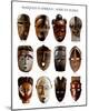 African Masks-null-Mounted Art Print