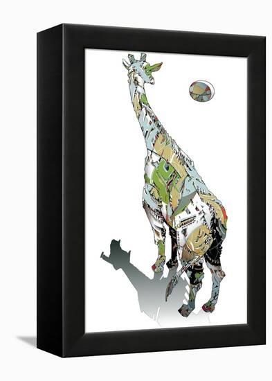 African Moon-HR-FM-Framed Stretched Canvas
