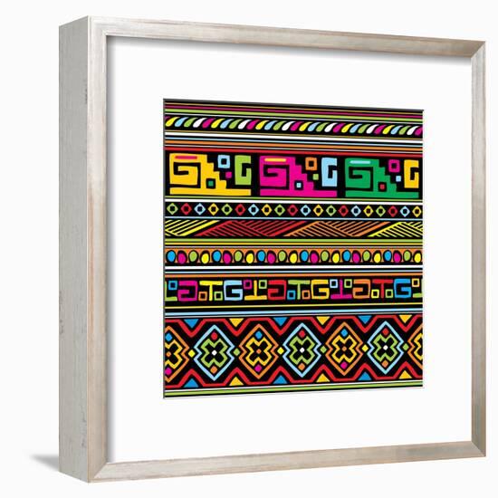 African Pattern Color-valeriya-Framed Art Print