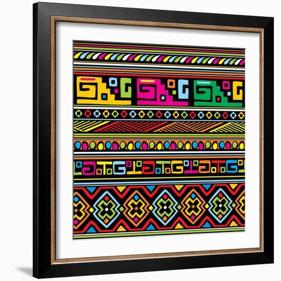 African Pattern Color-valeriya-Framed Art Print