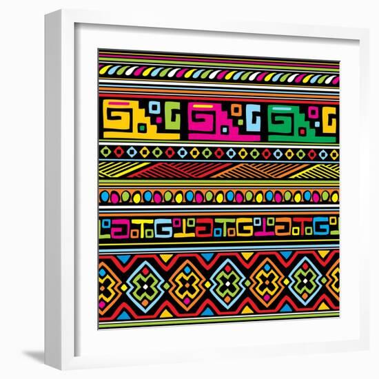 African Pattern Color-valeriya-Framed Art Print